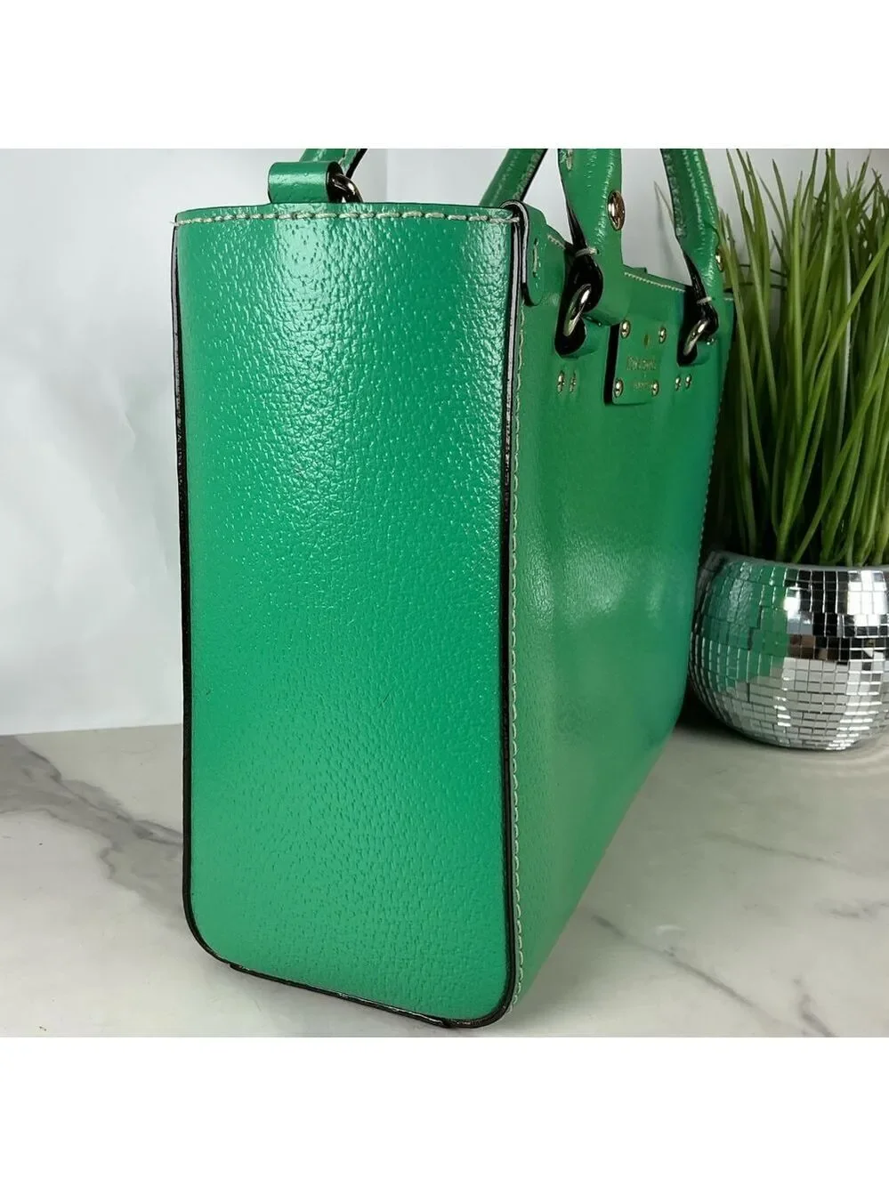 Kate Spade Quinn Wellesley Vibrant Green Satchel Crossbody Hand Bag Fall Spring‎